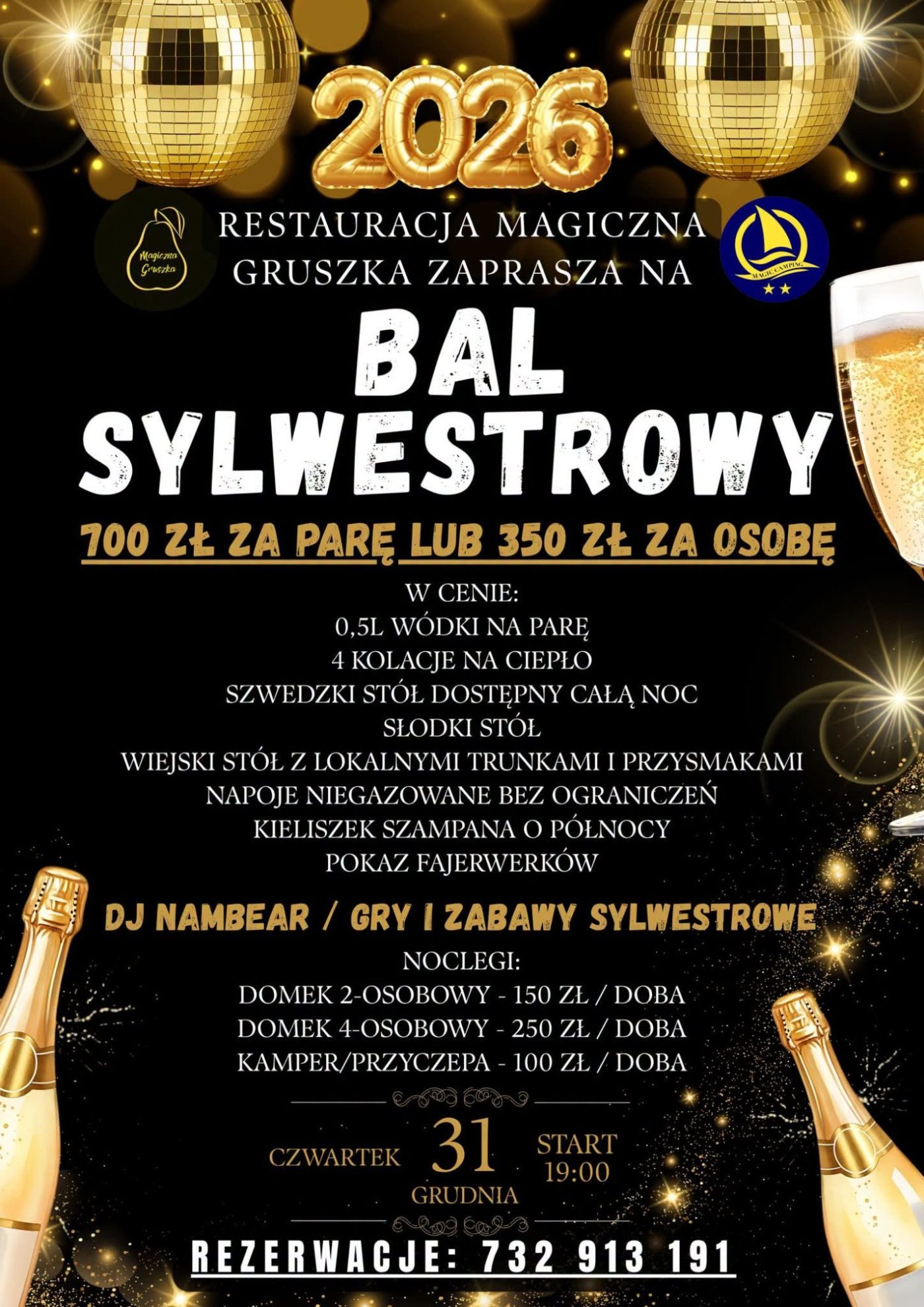 Event poster New Year's Eve Ball 2026, December 31, 2026, Restauracja Magiczna Gruszka, Lubniewice