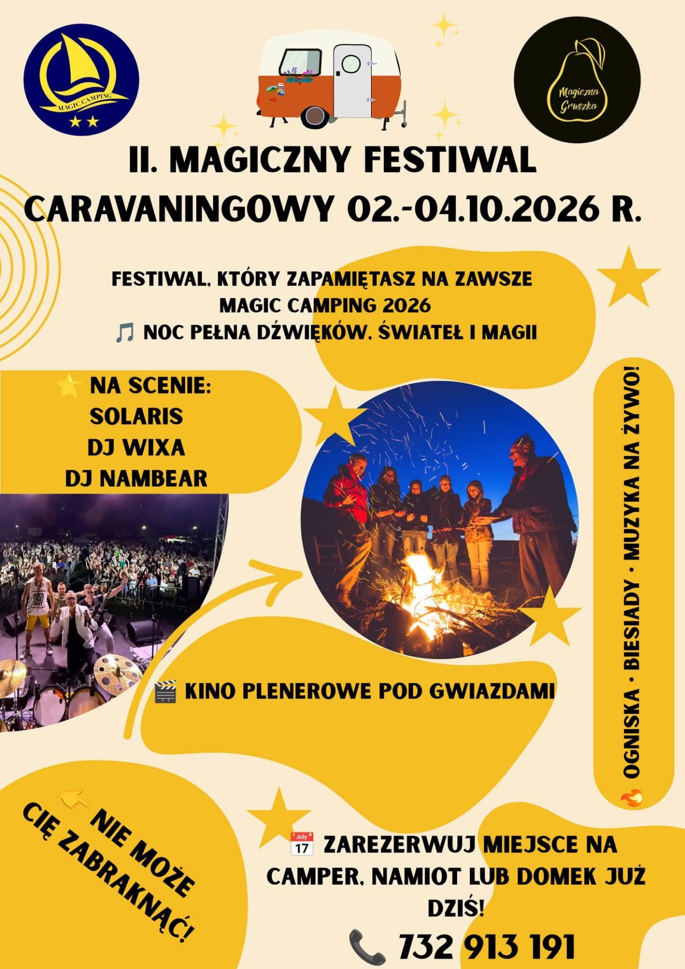 Plakat wydarzenia II Magiczny Festiwal Caravaningowy, 2 października 2026, Magic Camping, Lubniewice